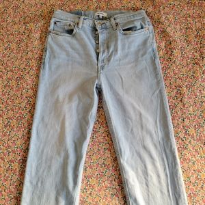 Re/Done Light Blue High Rise Women Jeans